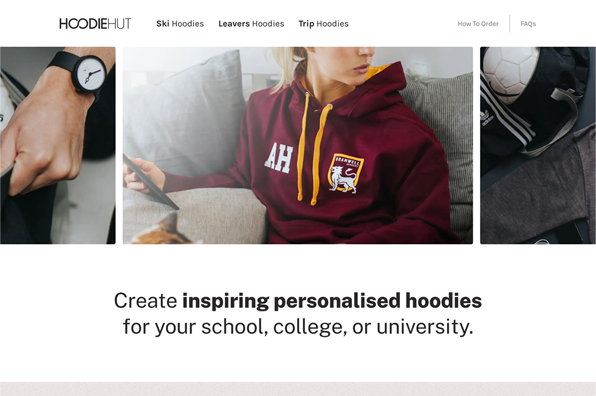 Screenshot of HoodieHut