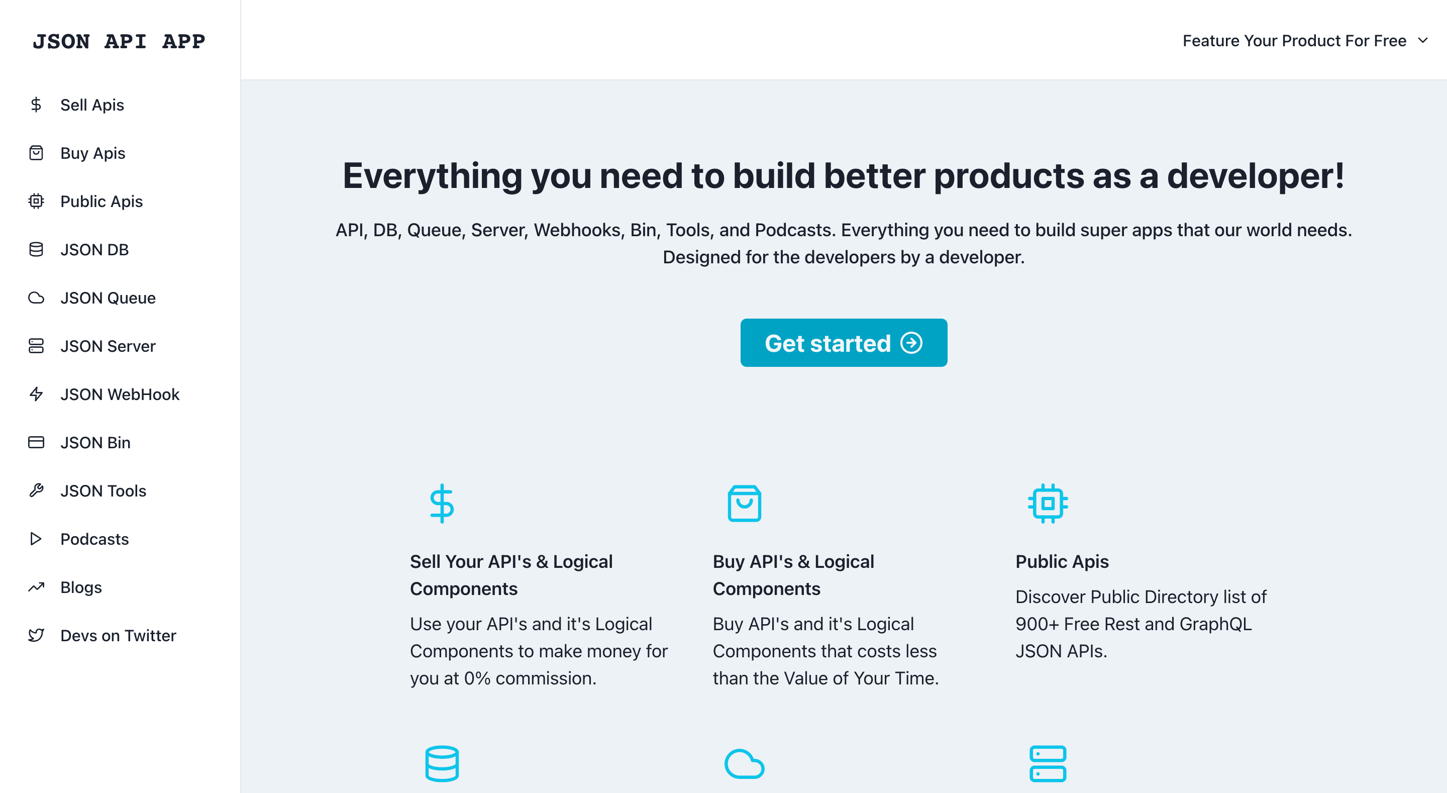 Screenshot of JSON API APP